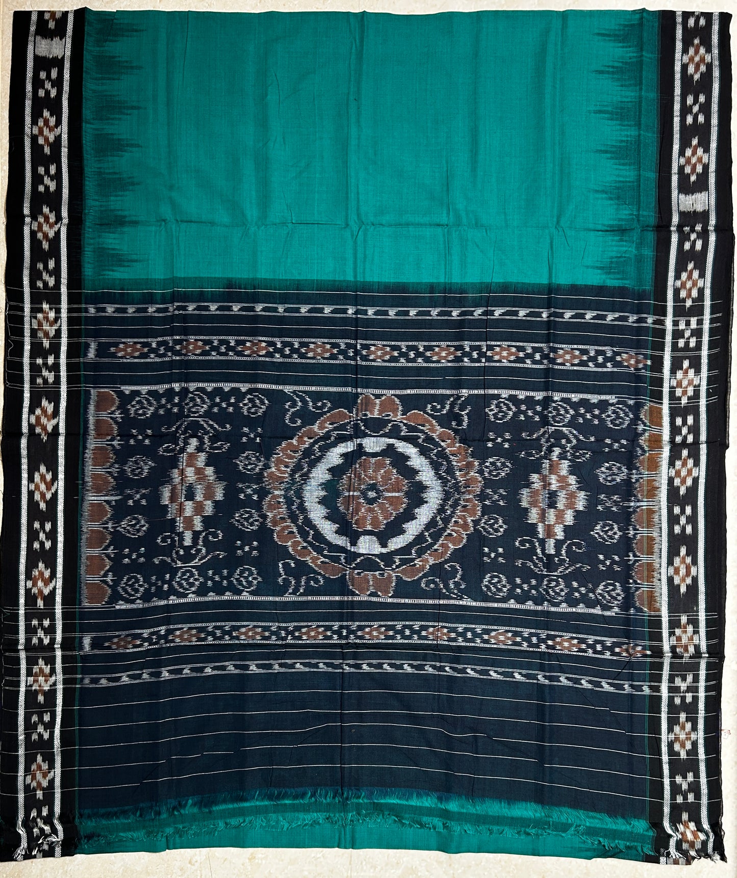 Odisha handwoven unique design bandha cotton handloom saree from nuapatna