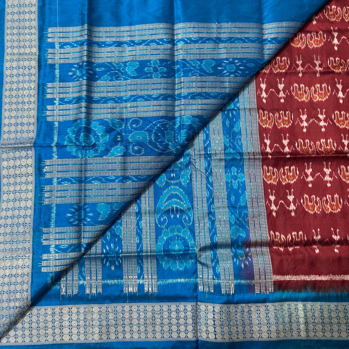 Odisha Handloom Sambalpuri Ikat Bomkai work Pure Silk handwoven saree