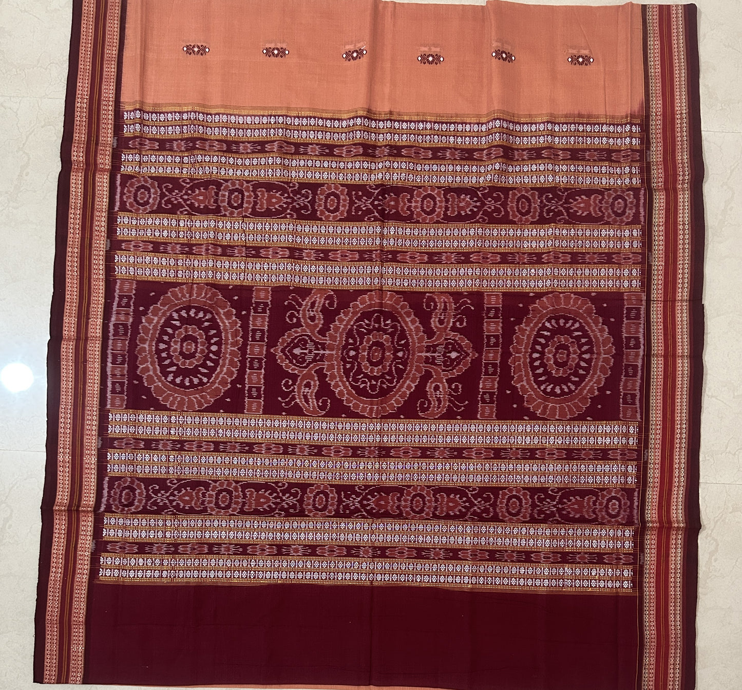 Odisha Sambalpuri Bomkai Design Pure Cotton Handloom Saree for wedding gift