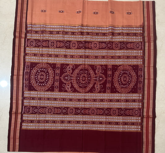 Odisha Sambalpuri Bomkai Design Pure Cotton Handloom Saree for wedding gift