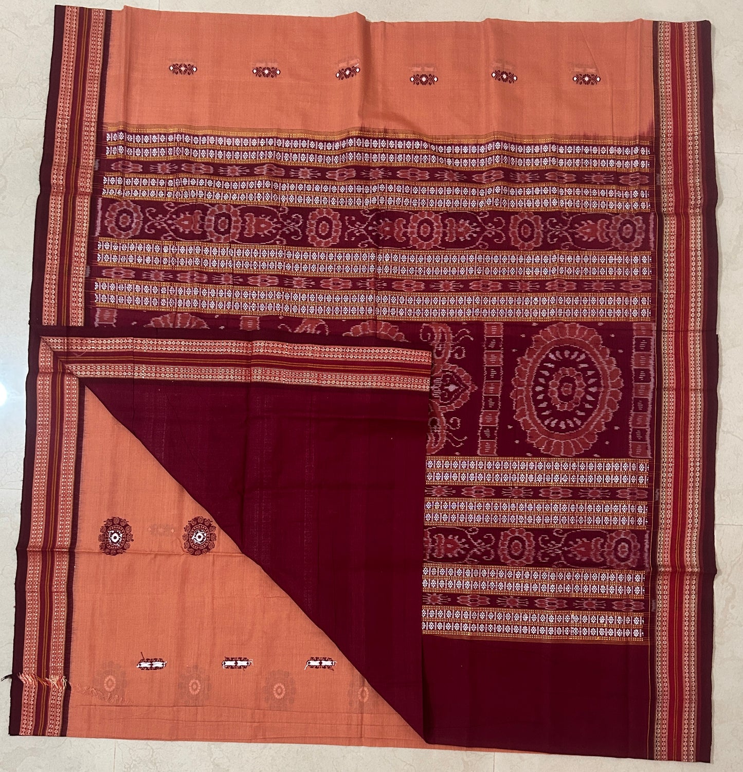 Odisha Sambalpuri Bomkai Design Pure Cotton Handloom Saree for wedding gift