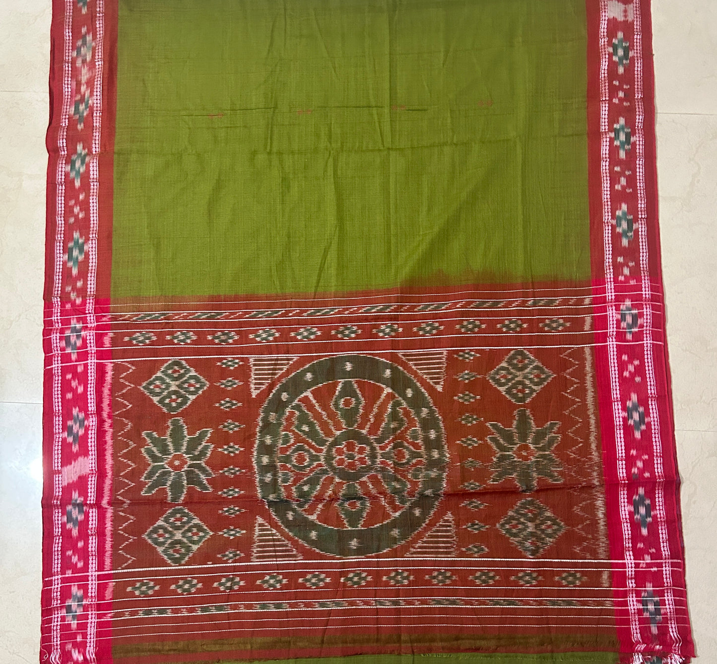 Odisha handloom cotton plain body single color pasapalli border ikt saree