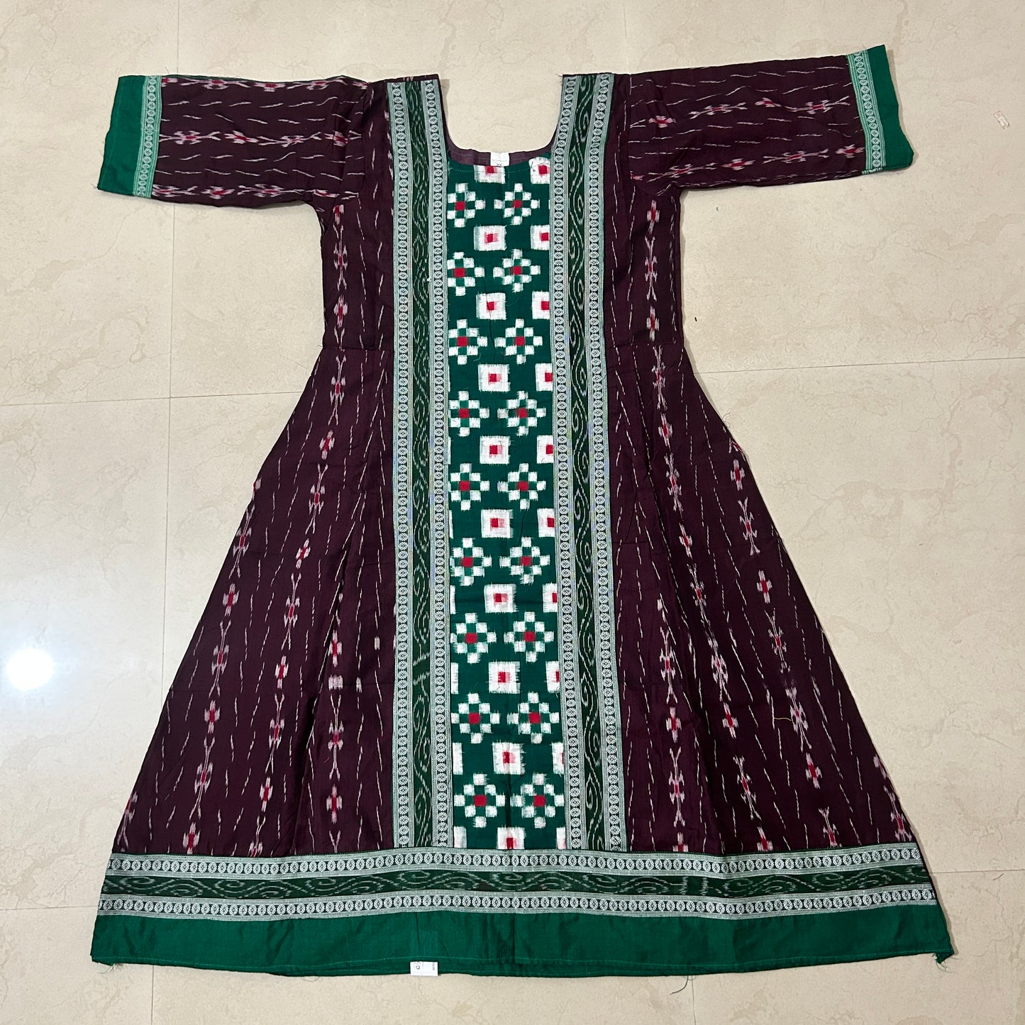 Odisha handloom Sambalpuri Stylish Long Anarkali Kurti for Girls