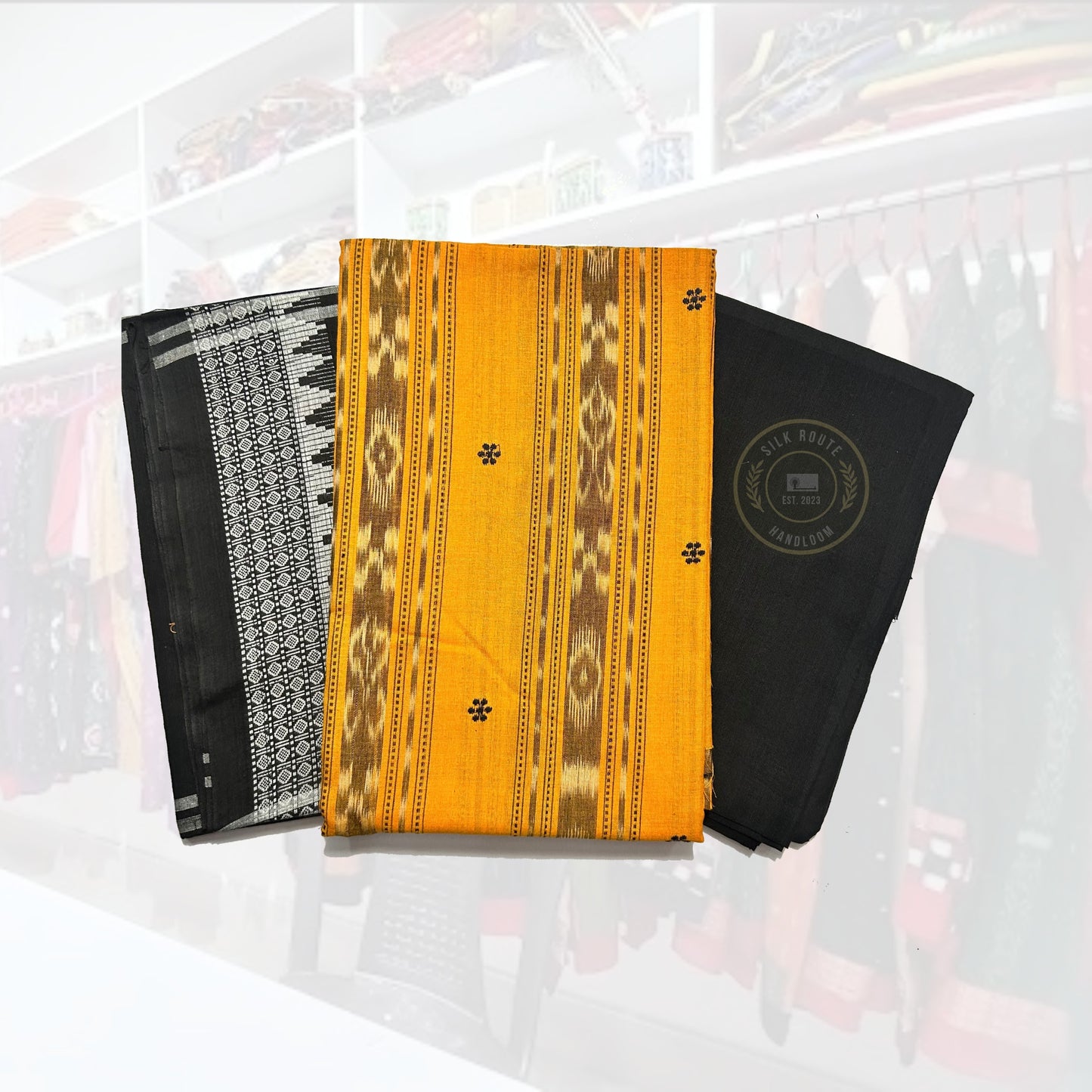 Odisha Handloom Bandha Nuapatna Unstitched cotton Dress Set for Functions