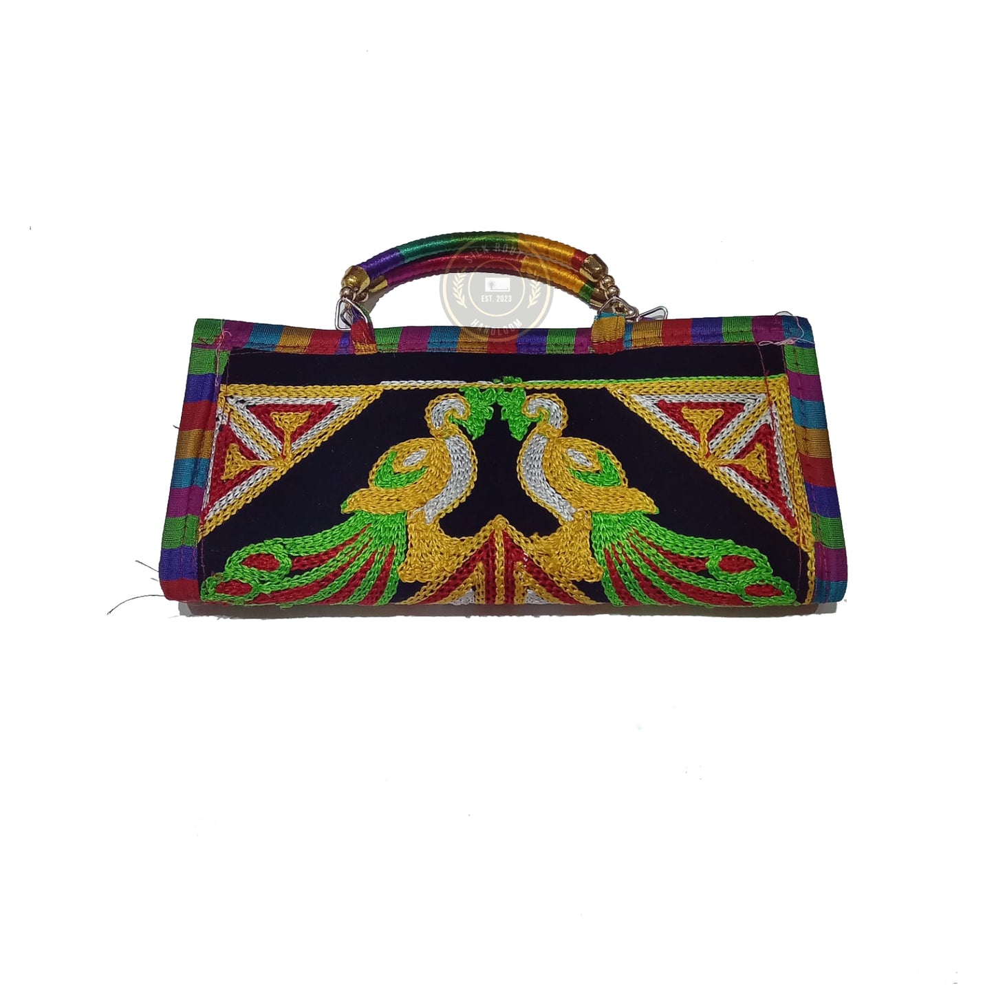 Ethnic Fabric Zipper Purse for Women and Girls with Compact Design