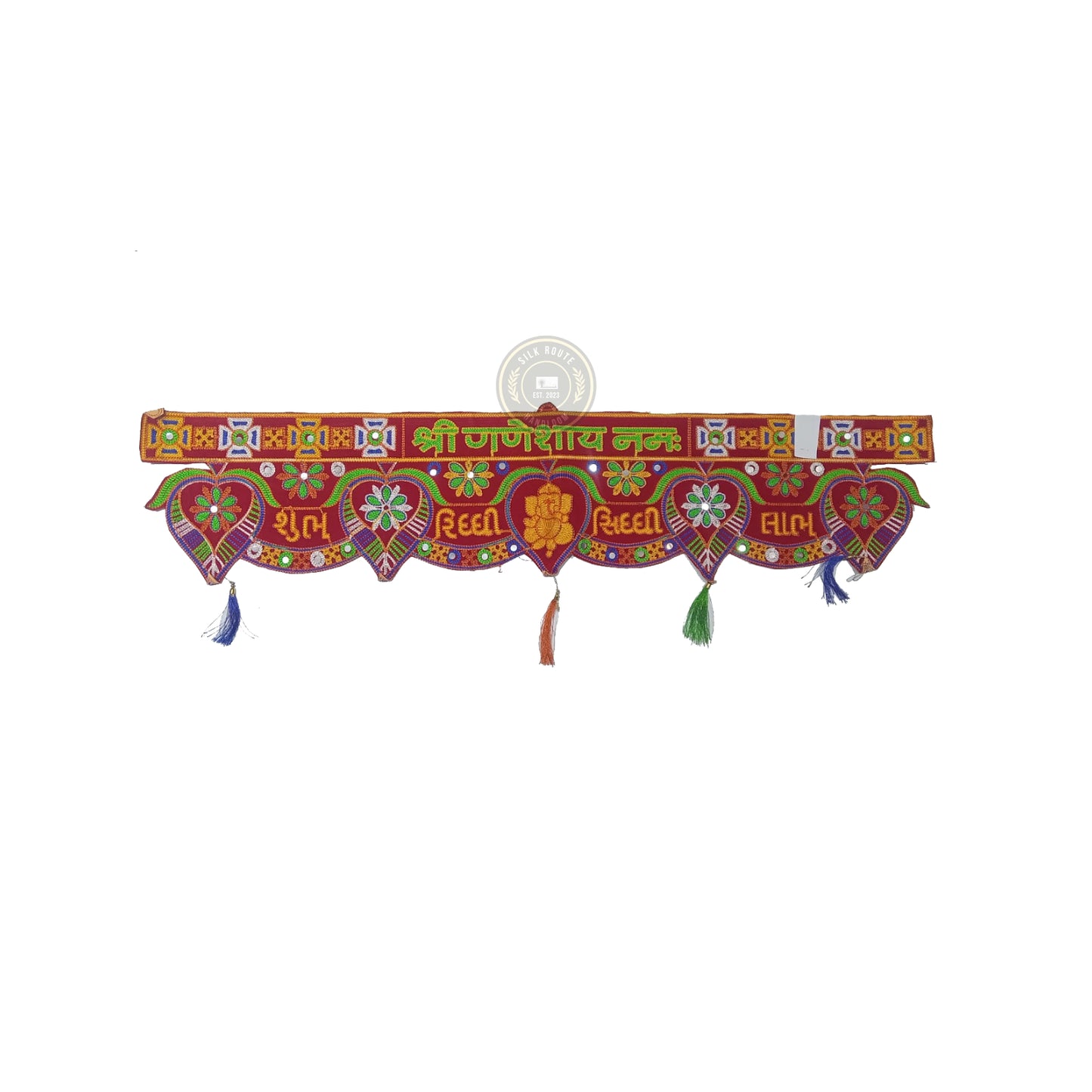 Indian Handmade Toran Bandhanwar with Artistic Detailing for Puja Room and Entrance Decor