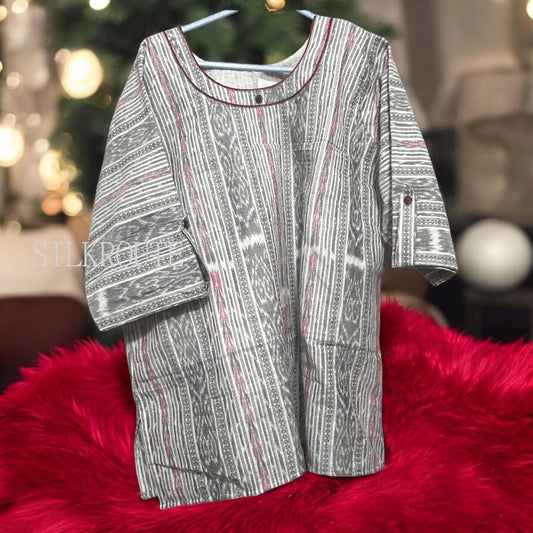 Odisha Handloom Ikat Cotton Readymade Sambalpuri Short Top for Girls