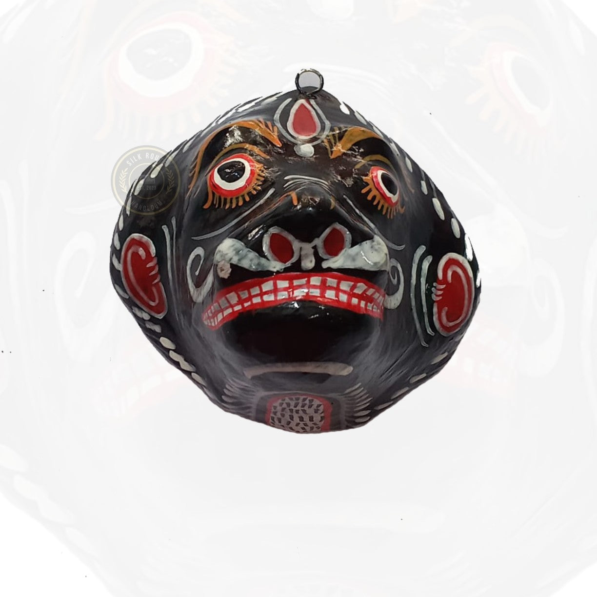 Celebrate Odisha folk art by showcasing this handicraft hand-painted handcrafted lion mask wall hanging—buy now.