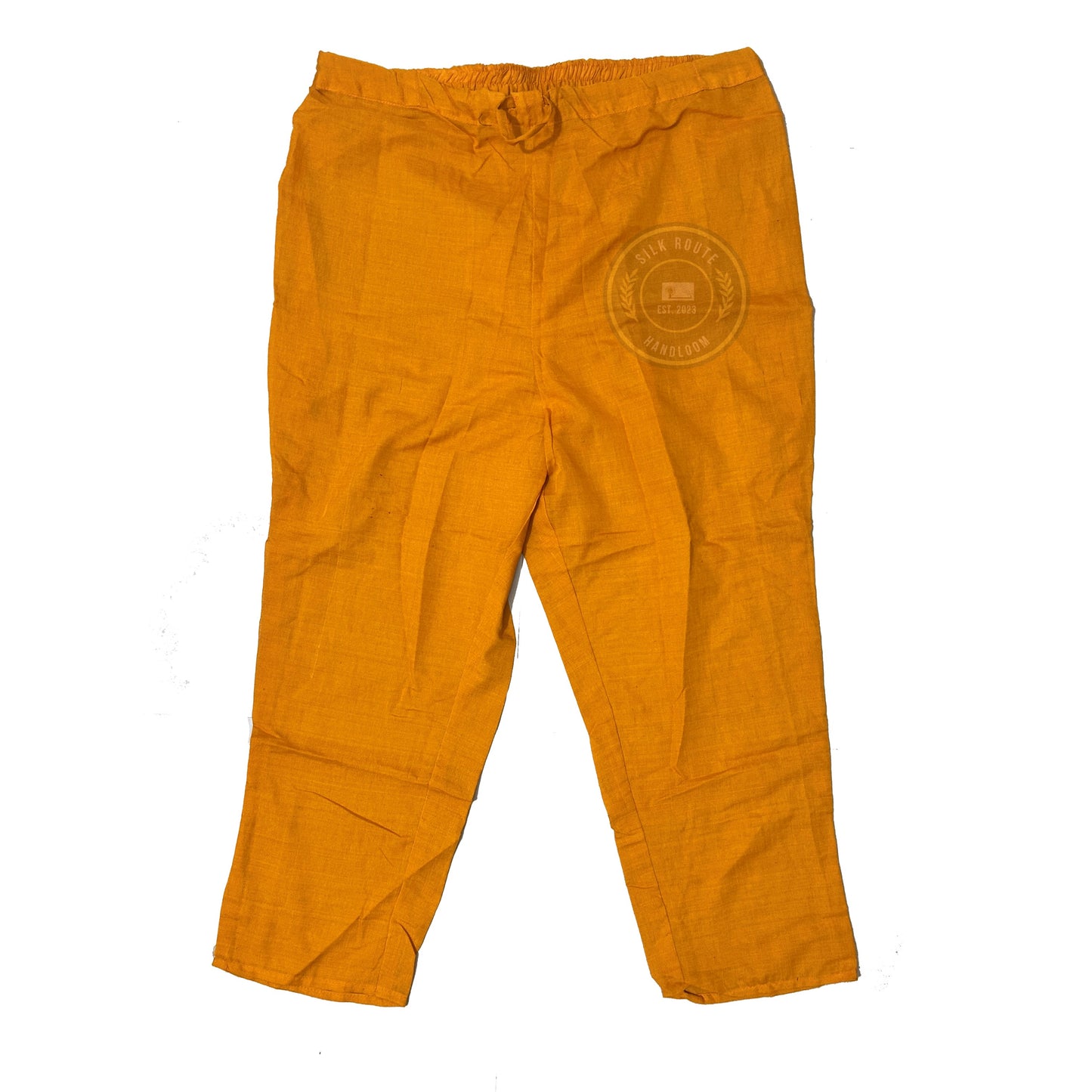 Buy this girls’ mustard yellow pure cotton Odisha handloom pant, suitable for traditional and festive wear. | New Year