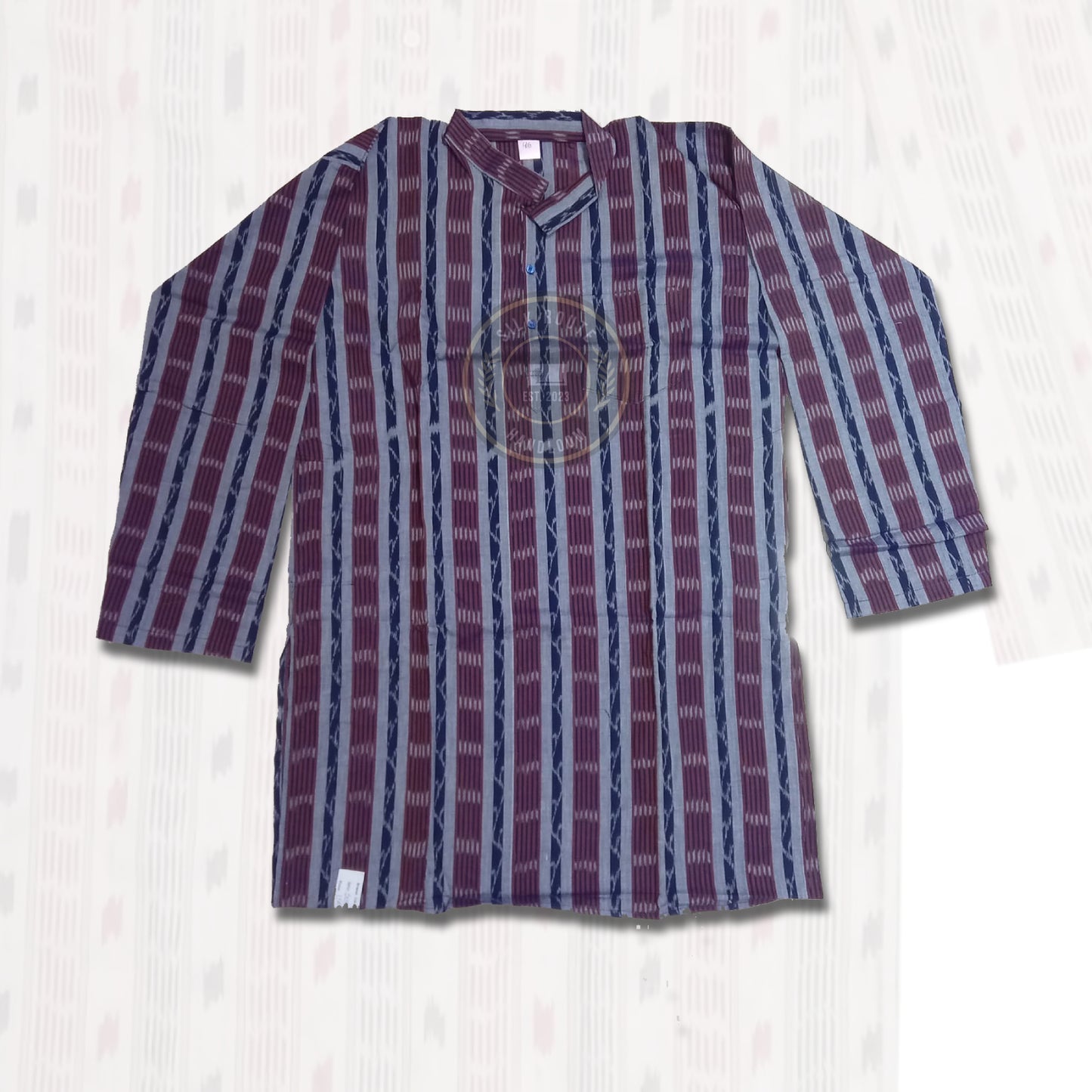 Men’s Odisha Sambalpuri handloom cotton kurta for travel comfort