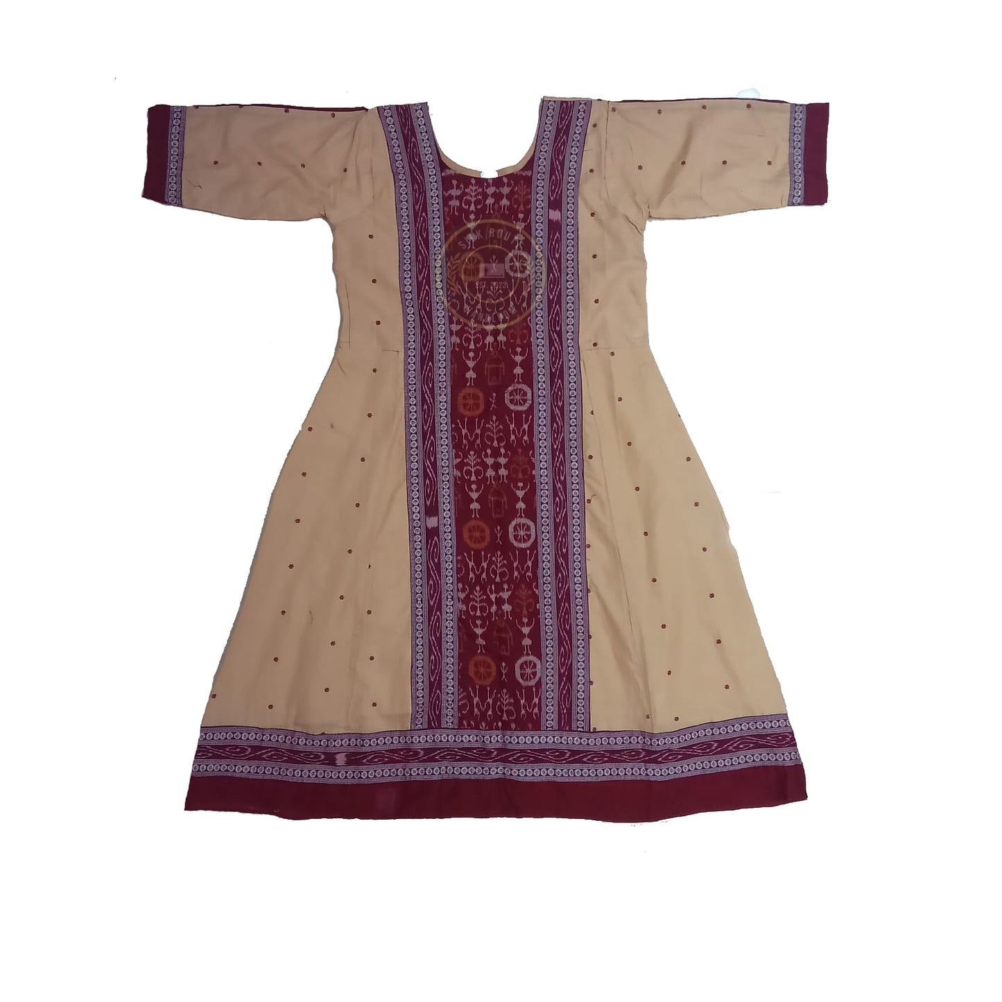 Classic Odisha Sambalpuri anarkali cotton handloom long kurti for women for puja ceremonies