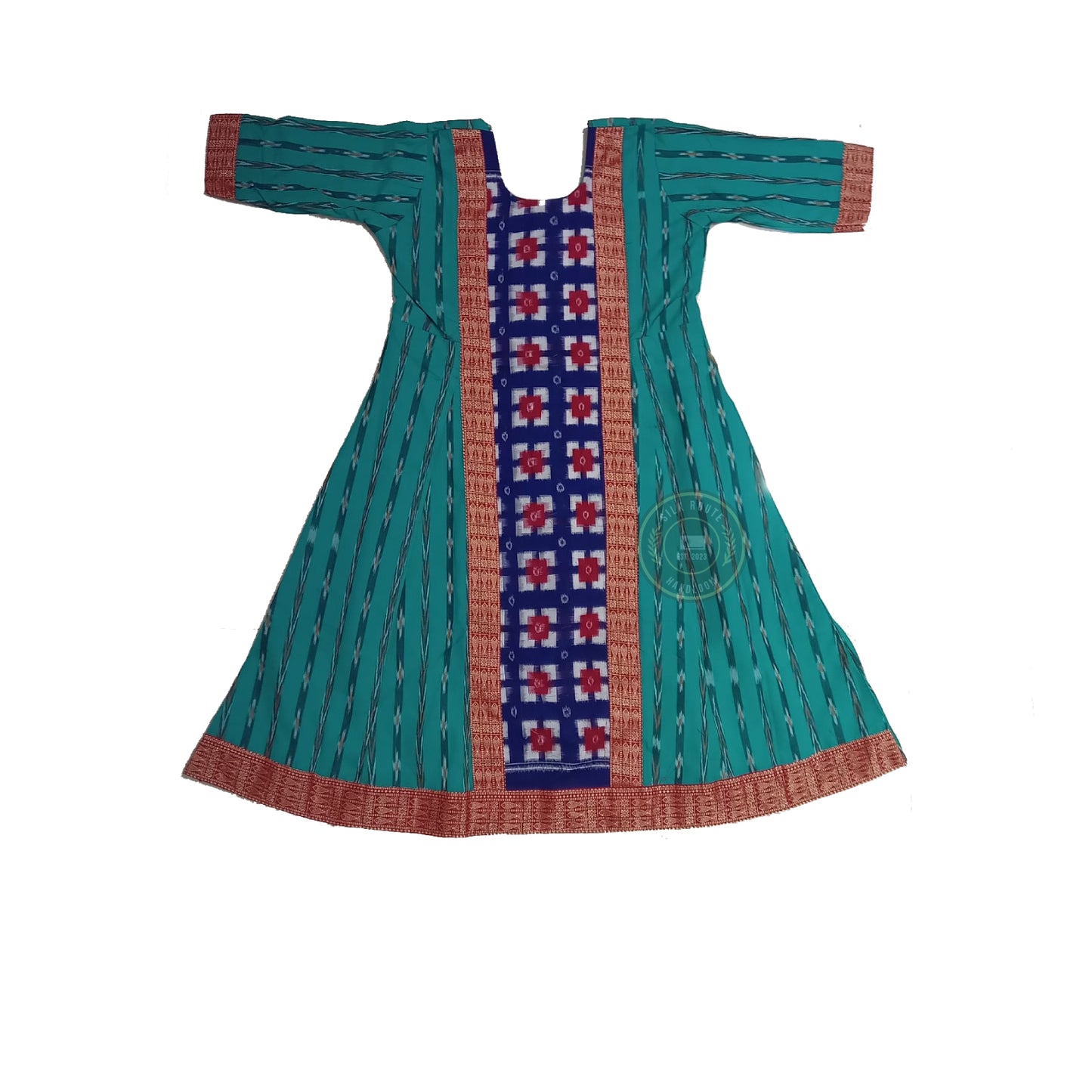 Odisha Handloom Cotton Anarkali Kurti for Women with Elegant Flare for Festive and Casual Wear