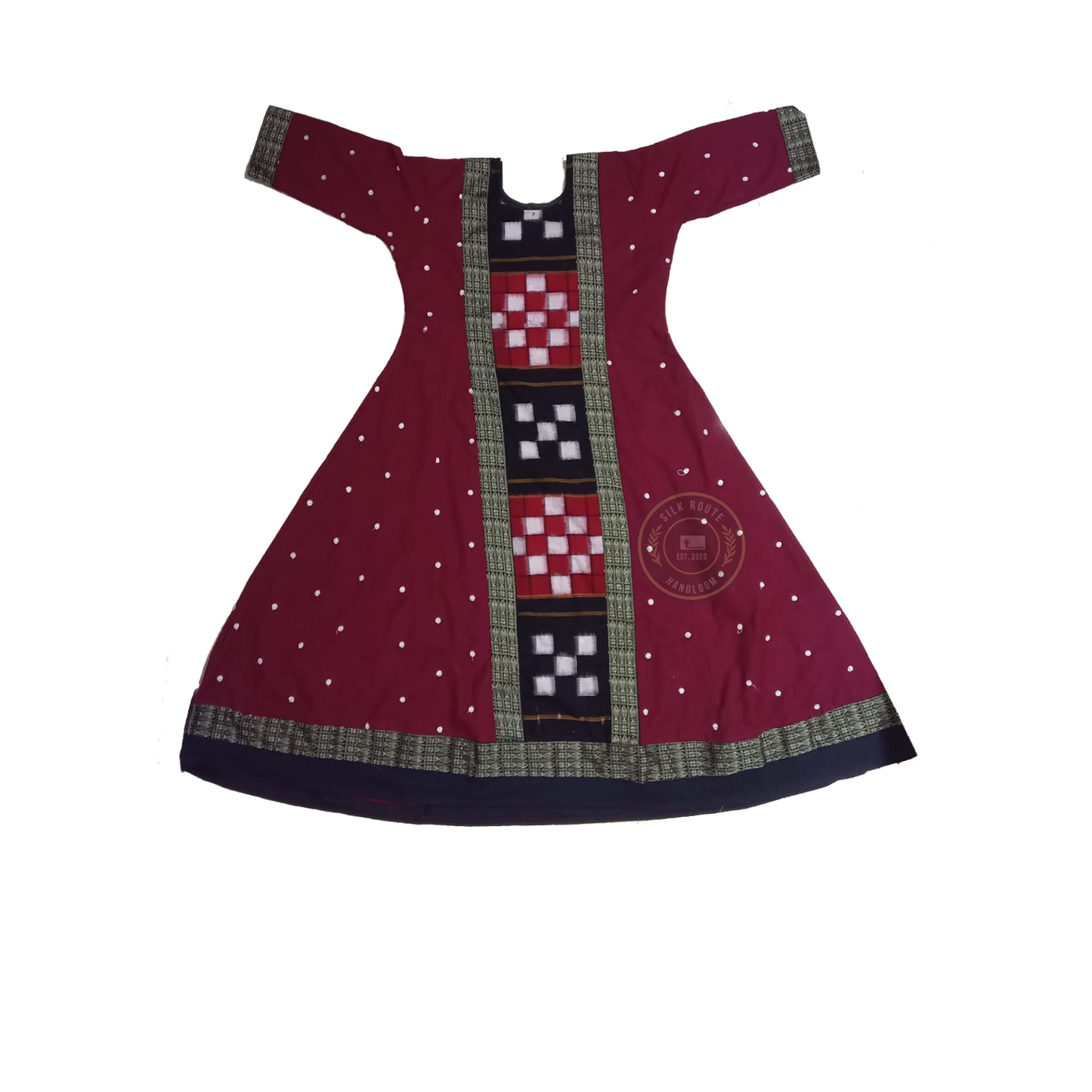 Odisha Sambalpuri Inspired Cotton Anarkali Kurti for Girls for Party and Traditional Use