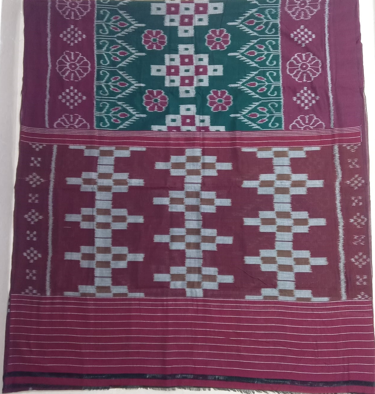 Odisha handloom nuapatna cotton saree renowned for their vibrant colors and intricate ikat