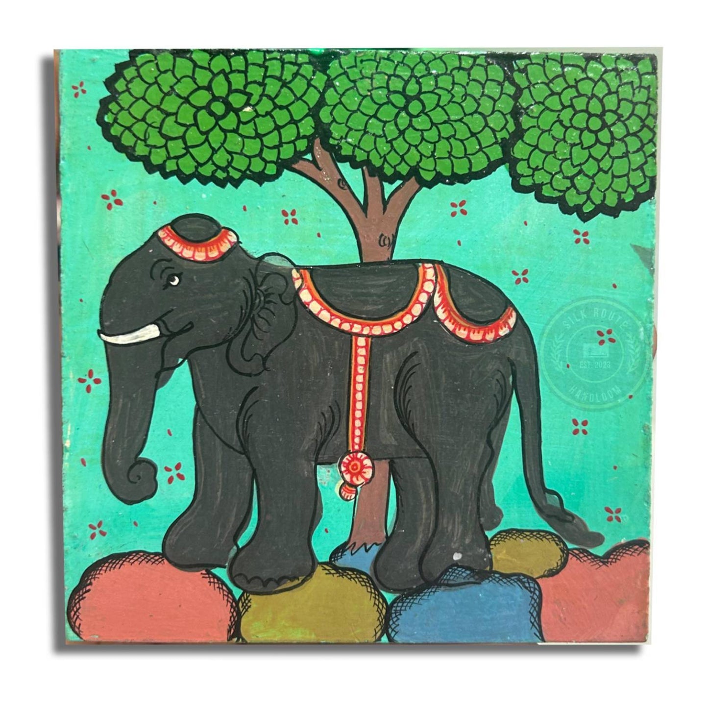 Buy Raghurajpur hand painting odisha handicraft wooden coaster for office decor