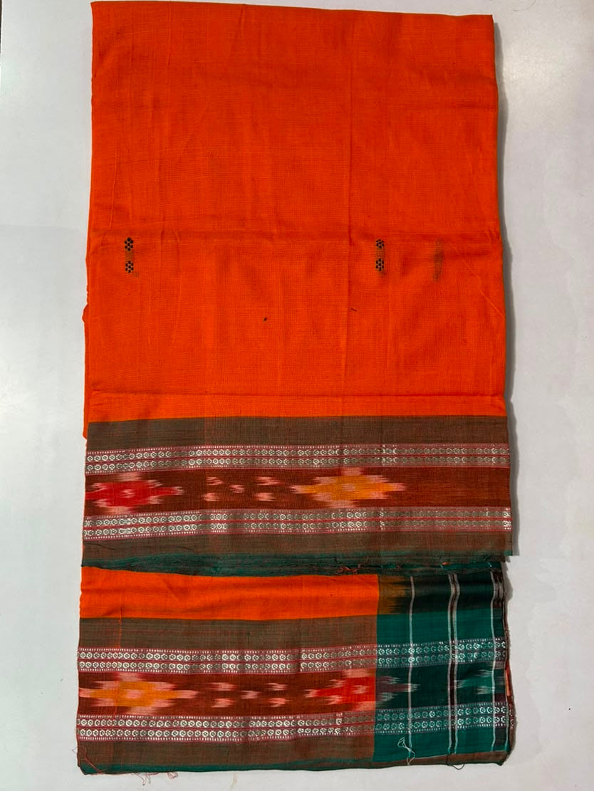 Odisha Handloom plain Double color Ikat nuapatna cotton saree for teachers