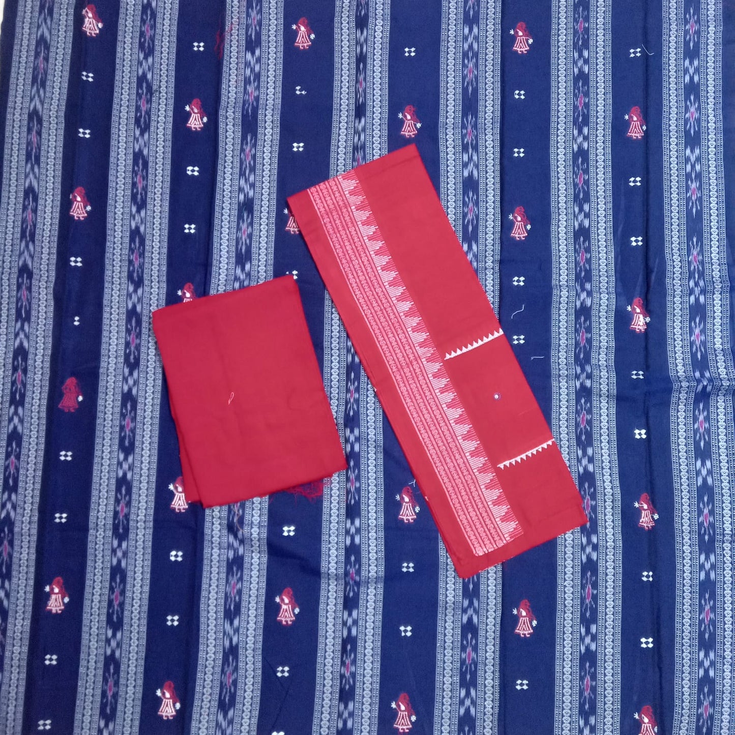 Odisha handloom ikat cotton unstitched dress set from maniabandha