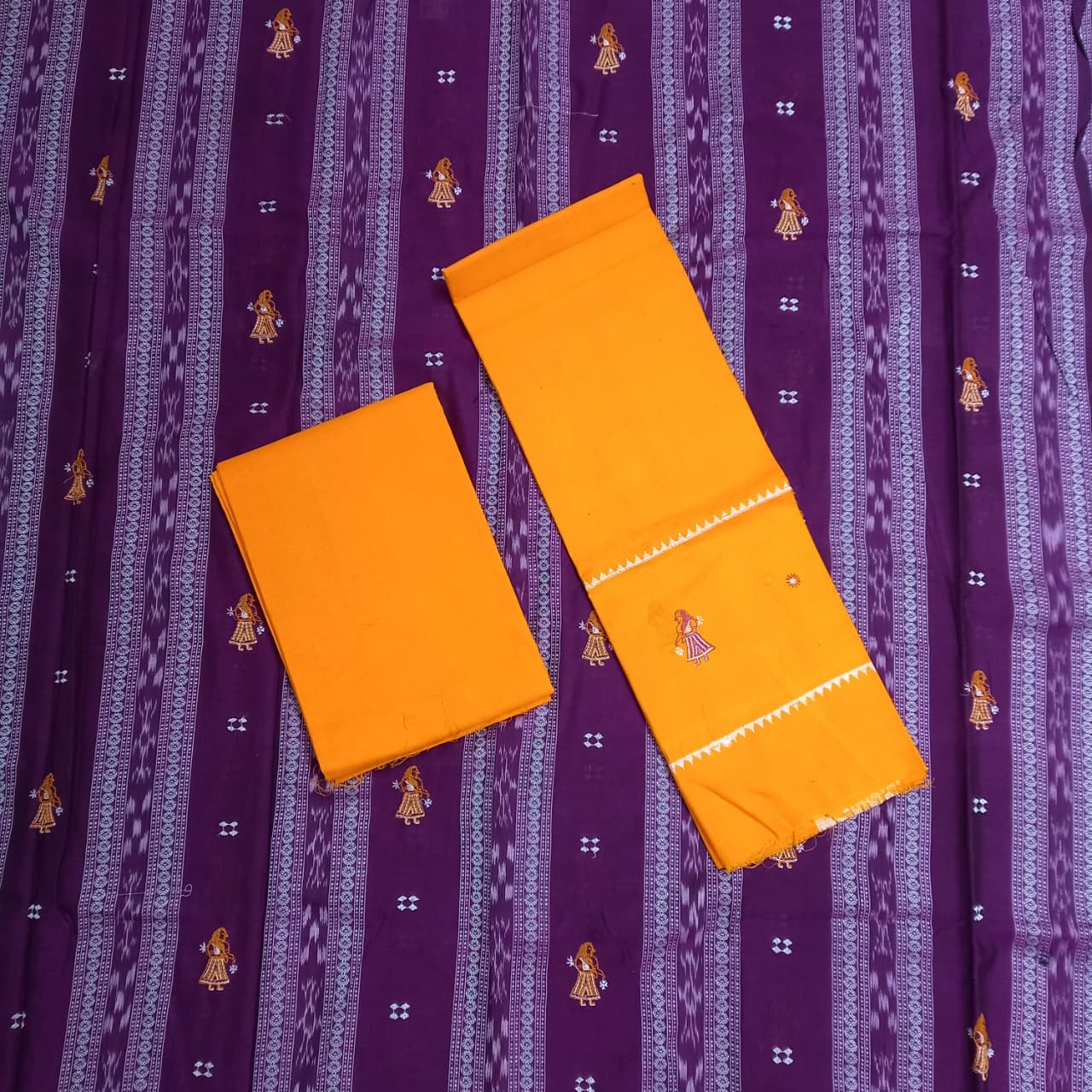 Odisha Handloom Nuapatna handloom Patchwork unstiched cotton dress set