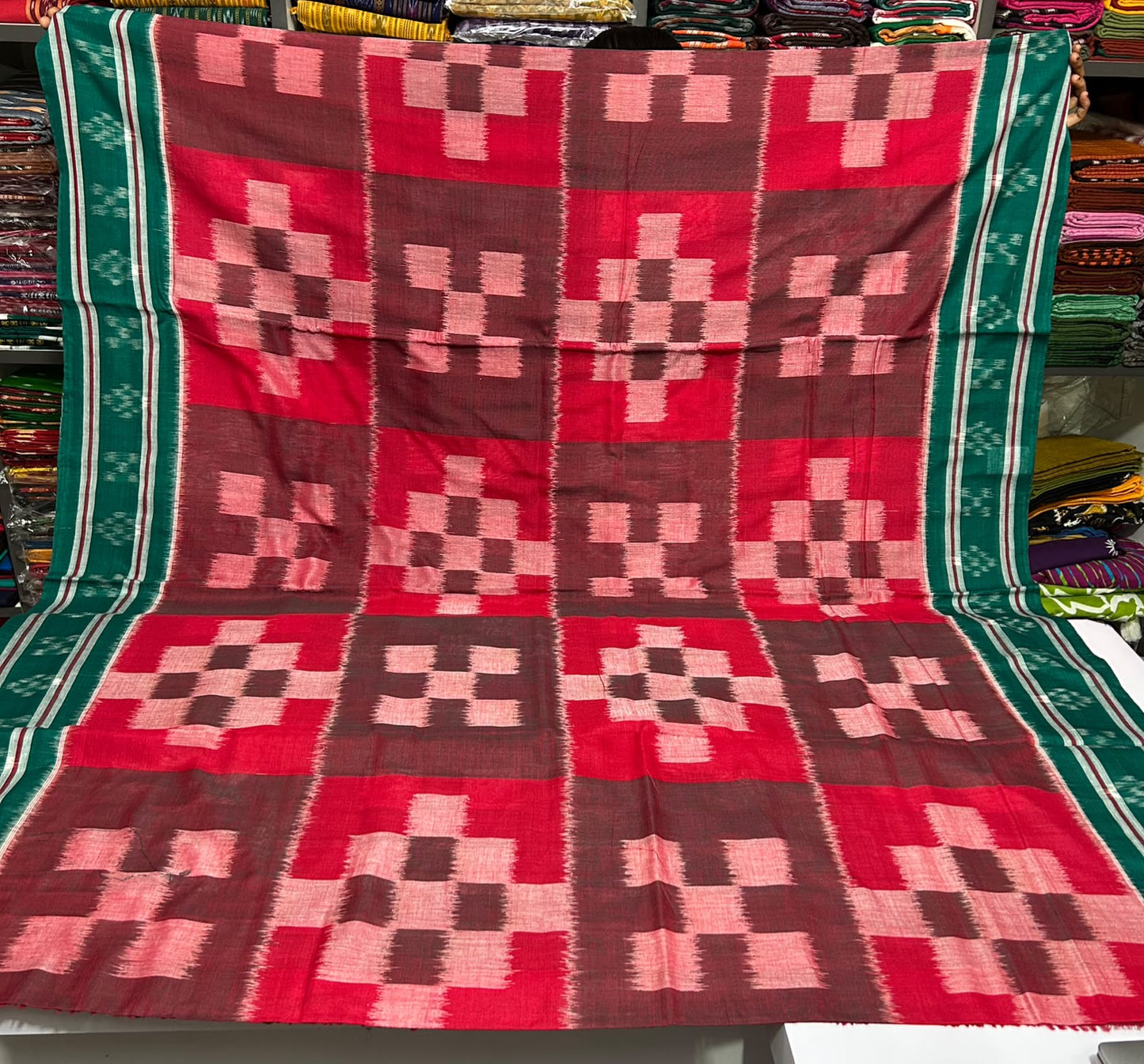 Buy Odisha maniabandha pure cotton handloom flower design ikat saree