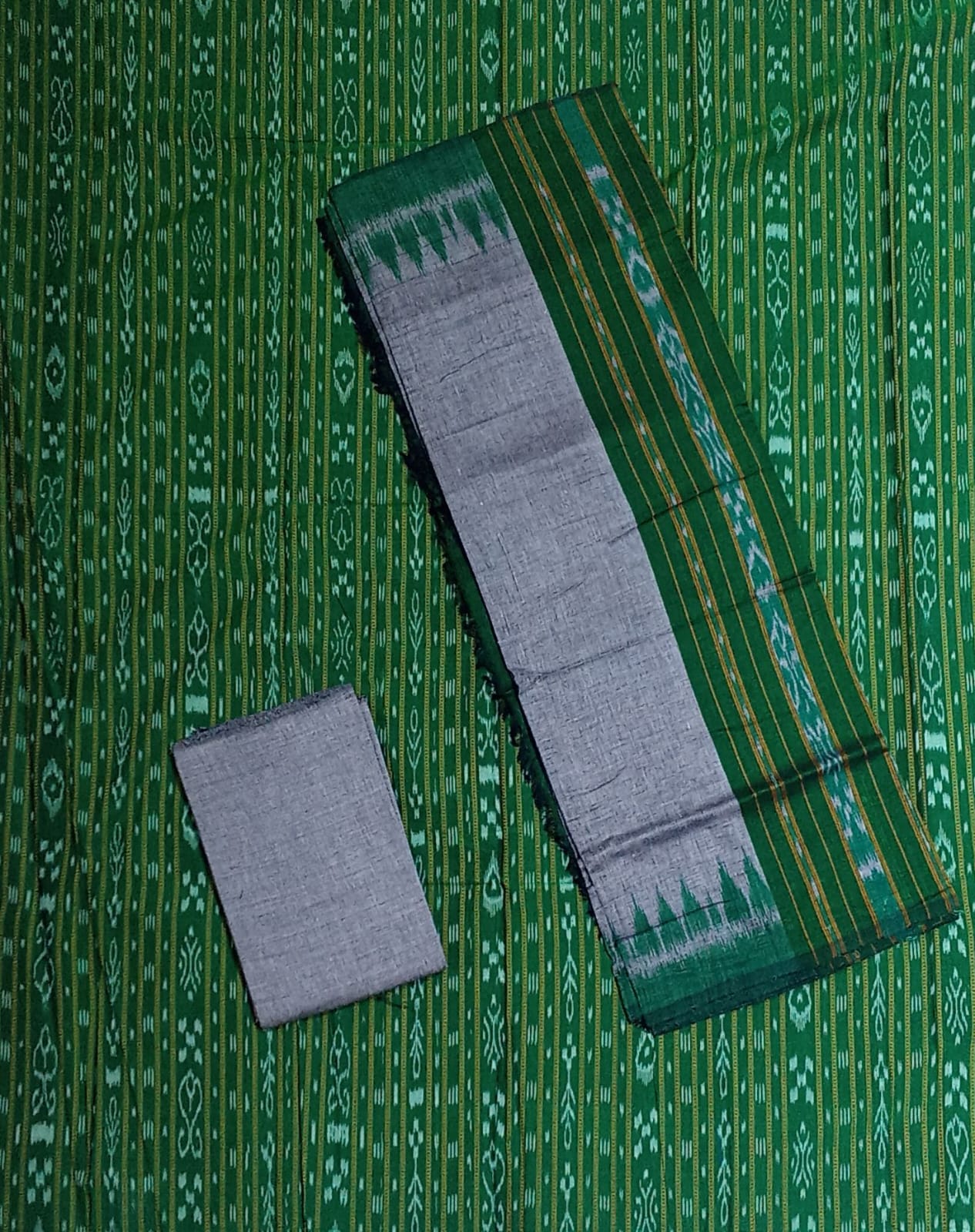 Odisha Handloom Cotton Nuapatna Unstitched Ladies Dress Set with Patch work