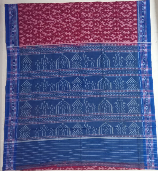Odisha Handloom Pure Cotton Bandha Saree for Mother's Gift from Boudh