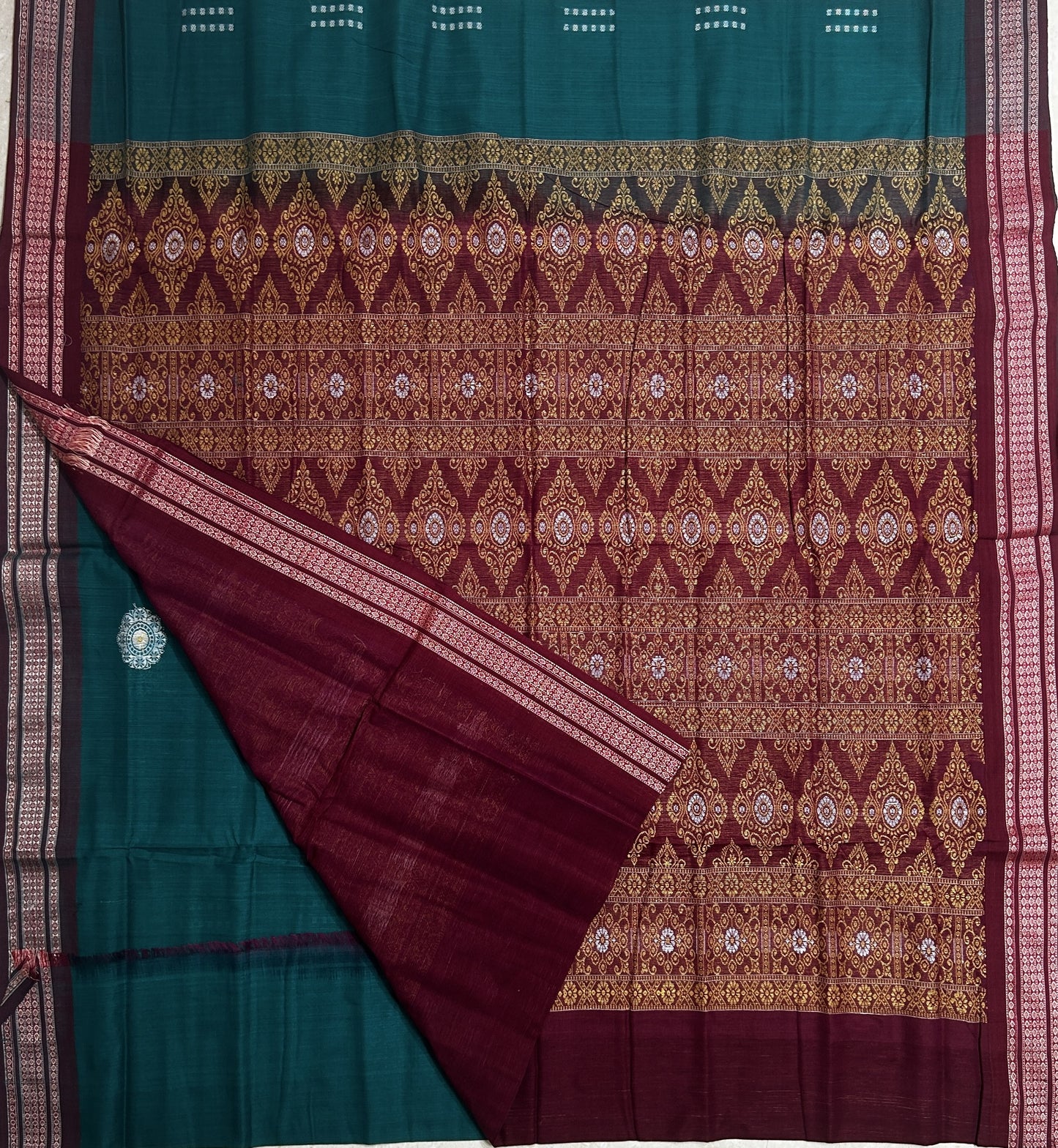 Odisha Handloom Pure Cotton Bomkai Embroidery design saree