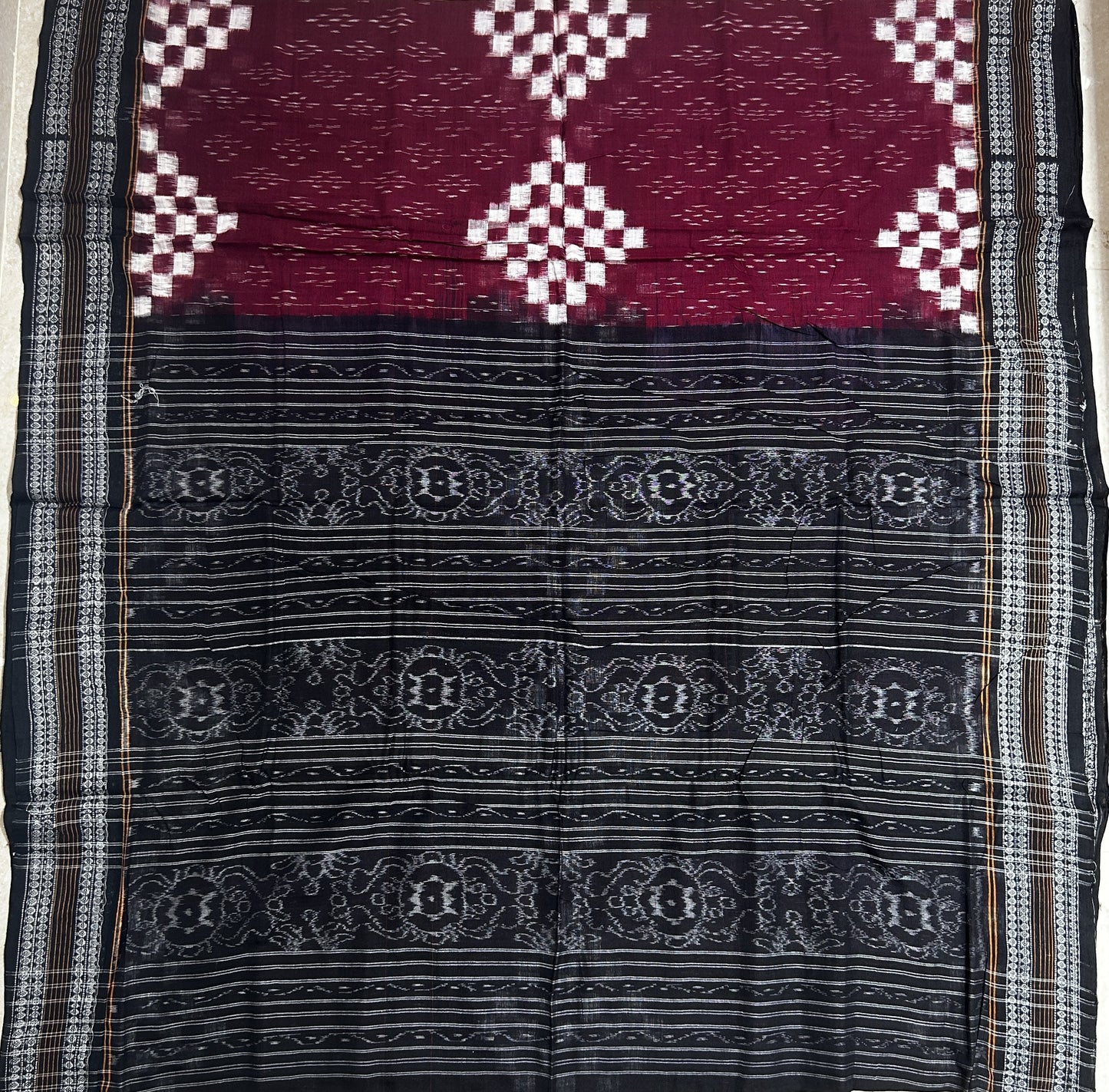 Sambalpuri Handloom Pure Cotton Pasapalli Saree from Bargarh Odisha