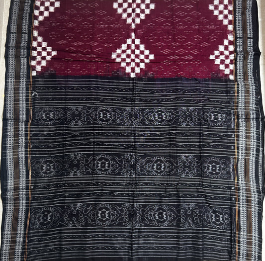 Sambalpuri Handloom Pure Cotton Pasapalli Saree from Bargarh Odisha