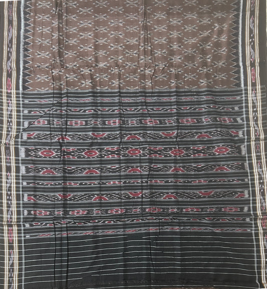 Odisha famous Nuapatna Handloom bandha Cotton Ikat Saree with new motifs on body