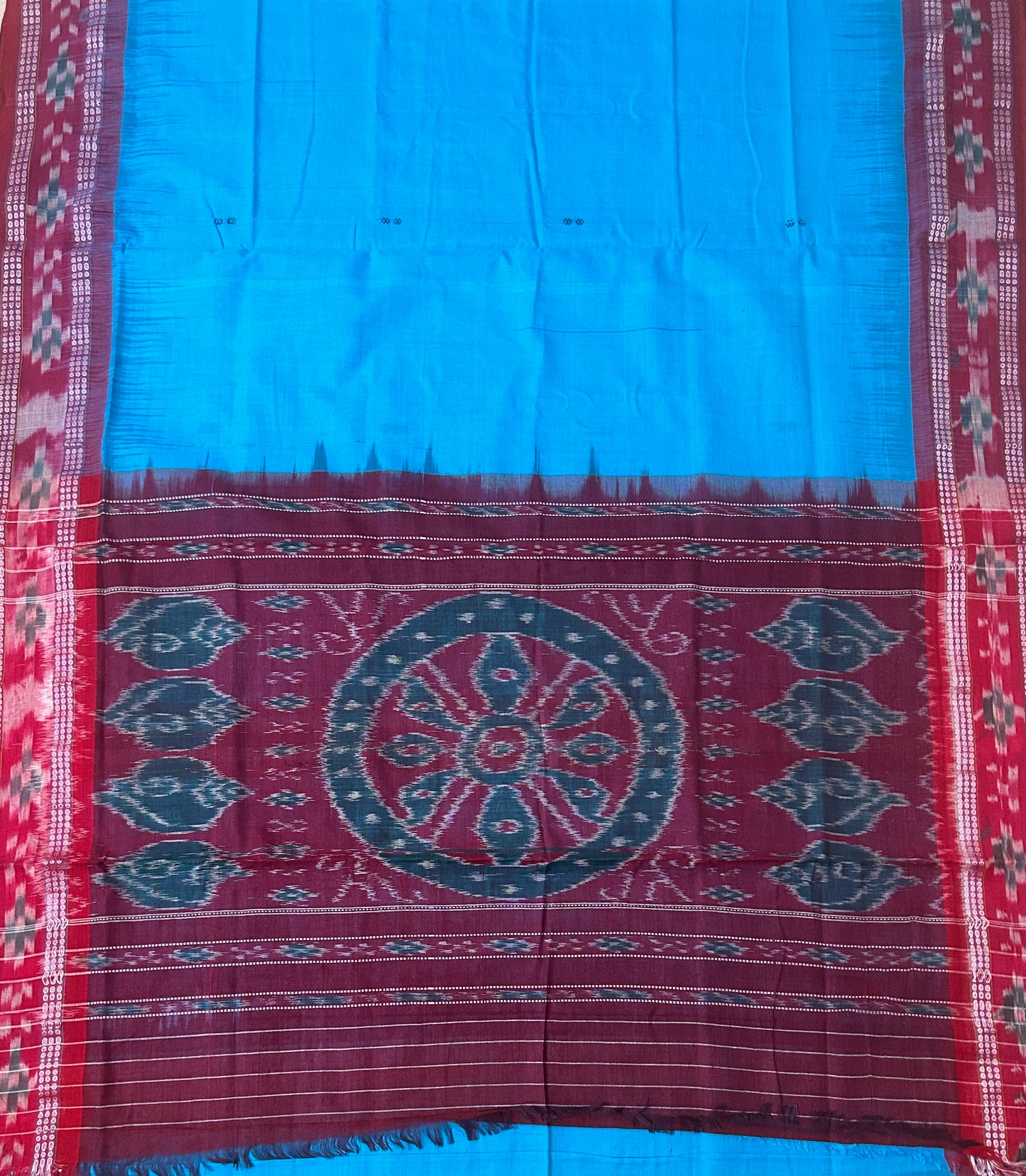 Odisha Sambalpuri design Plain body handloom nuapatna cotton saree