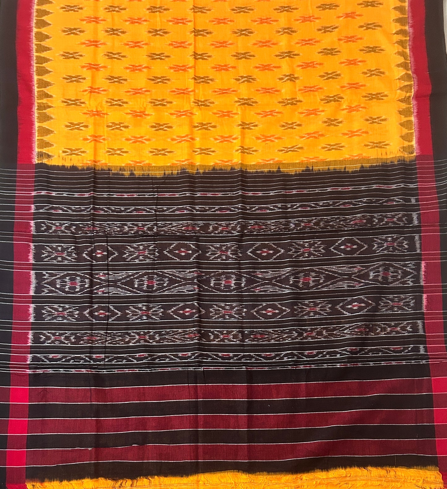 Odisha handloom traditional Ikat saree a speciality of tie and dye technique from nuapatna