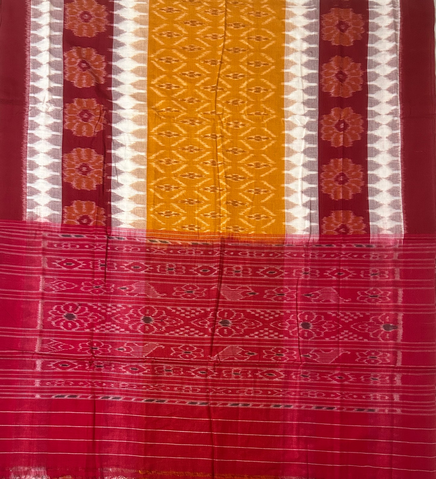 Odisha handloom nuapatna cotton saree renowned for their vibrant colors and intricate ikat