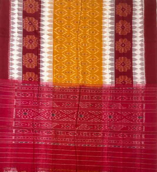 Odisha handloom nuapatna cotton saree renowned for their vibrant colors and intricate ikat