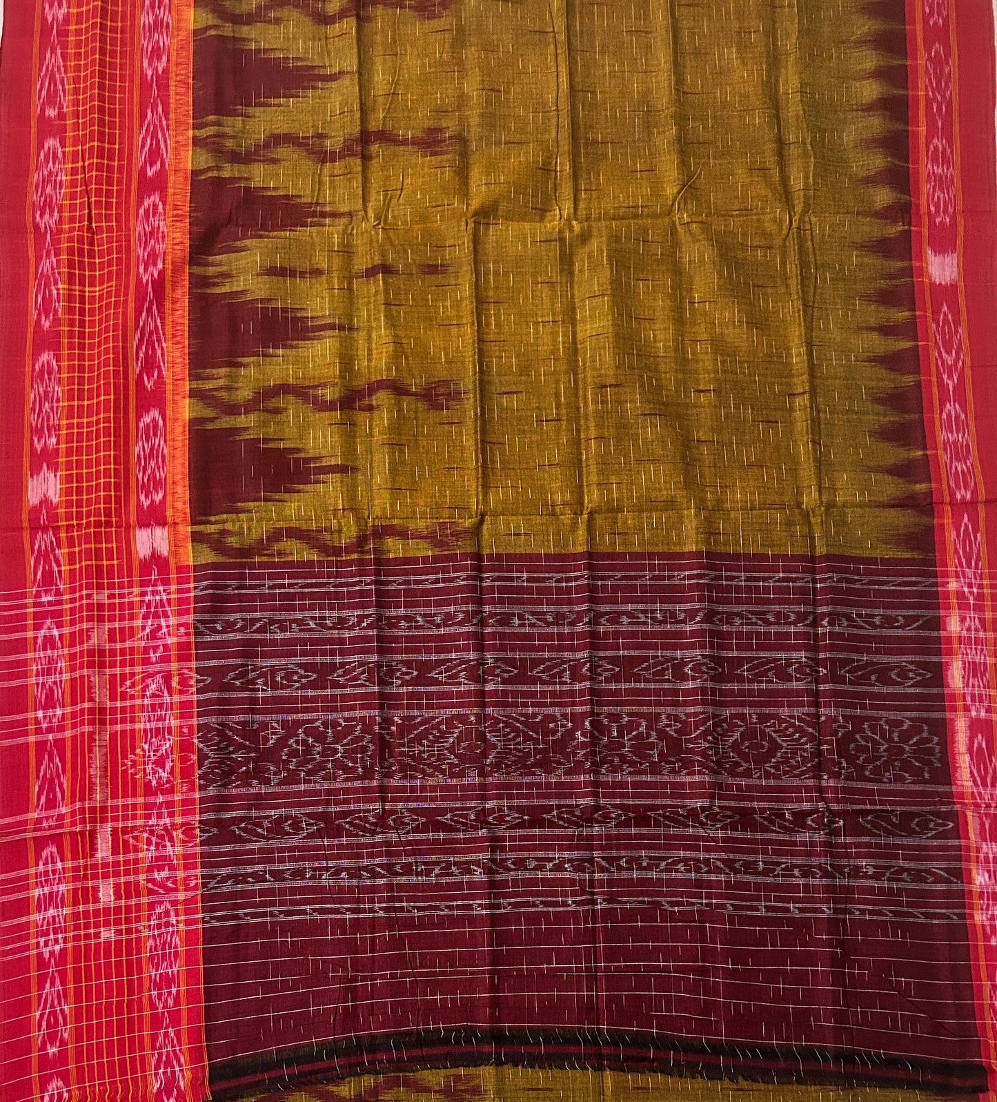 Odisha Handloom Double border ikat nuapatna cotton saree for mother for Gift