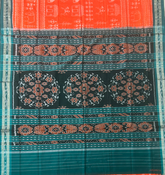 Special Design Handloom Maniabandha Cotton ikat Women's Saree