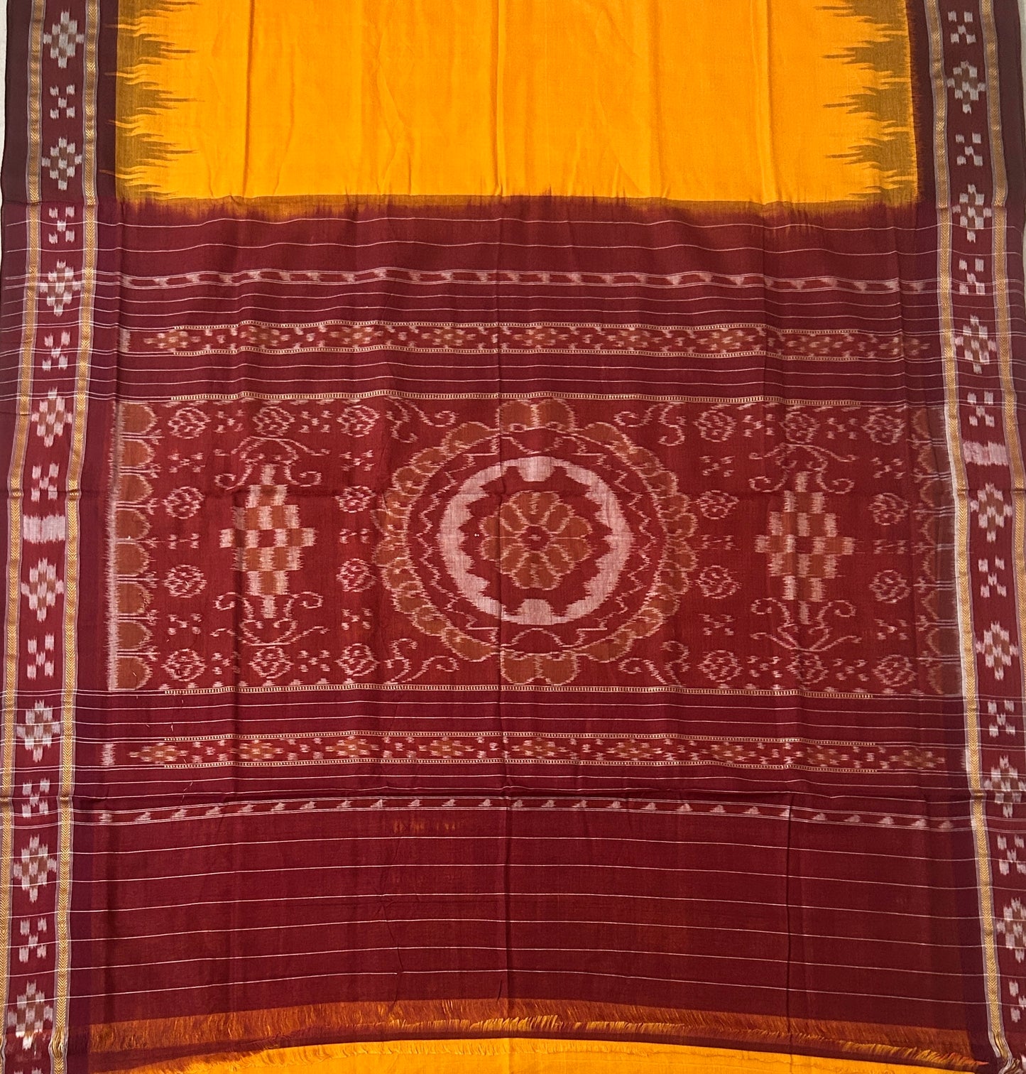 Odisha Sambalpuri Plain Design pasaplli border pure cotton handloom saree