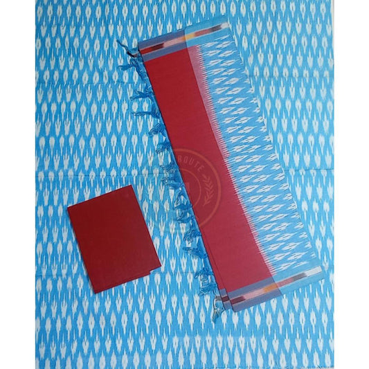 Telengana Handloom Ikat geometric patterns pochampally cotton unstitched dress set for girl