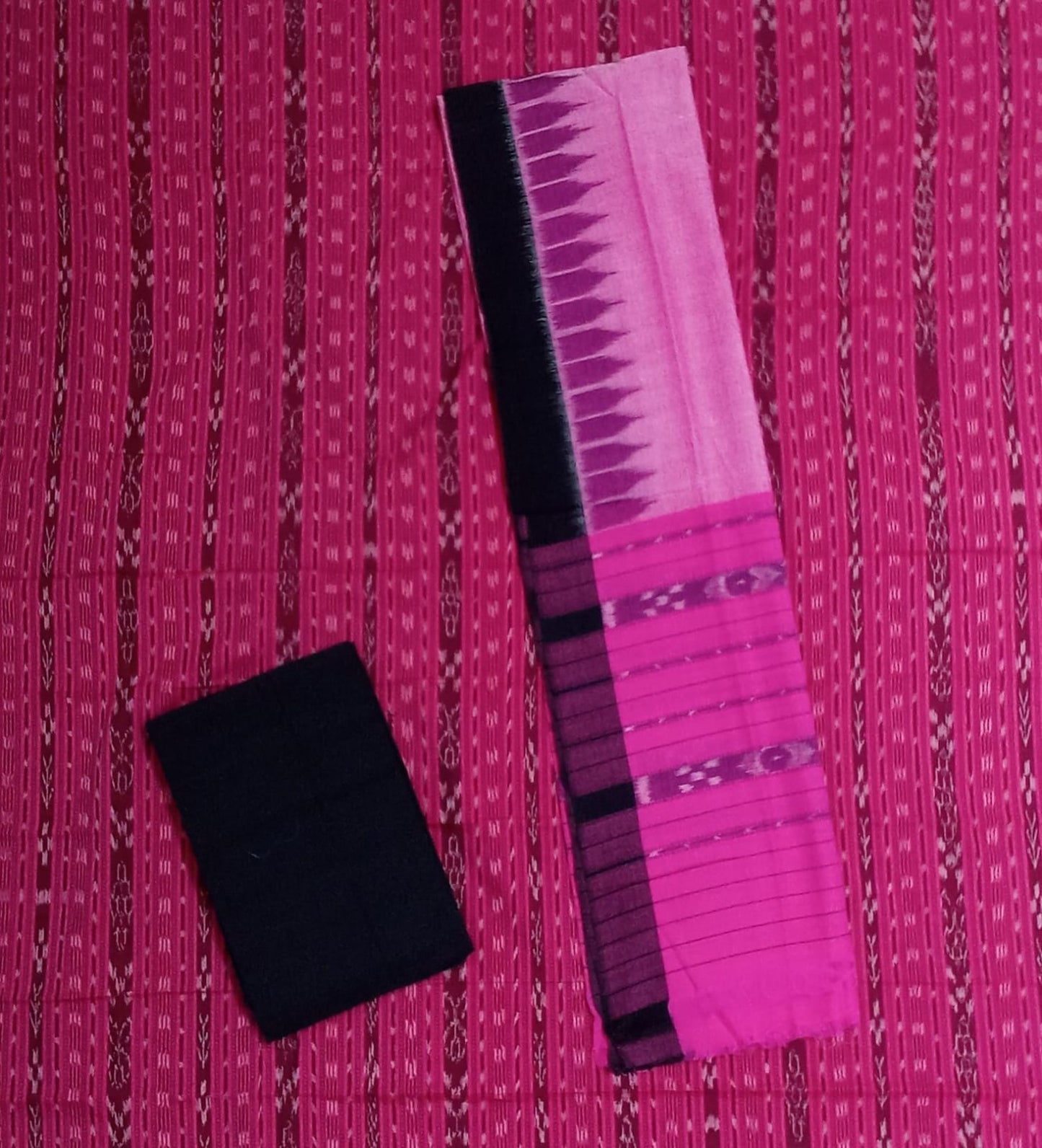 Odisha Handloom Sambalpuri Ikkat cotton design ladies unstitched dress set