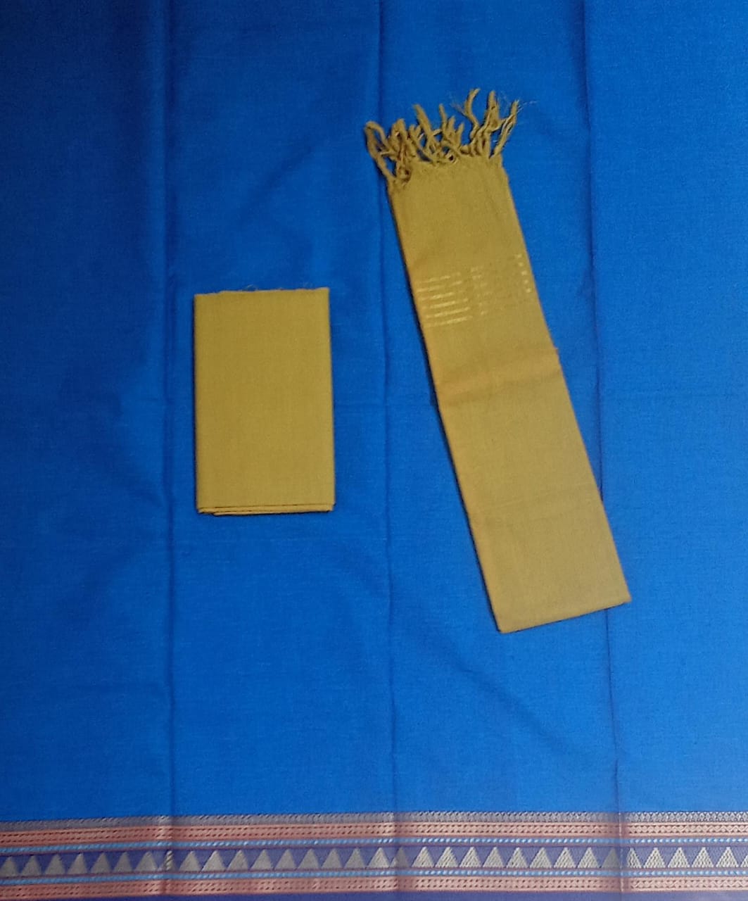 Multi color Pure Telengana Handloom Mangalgiri Pure South Cotton Dress Set for Women