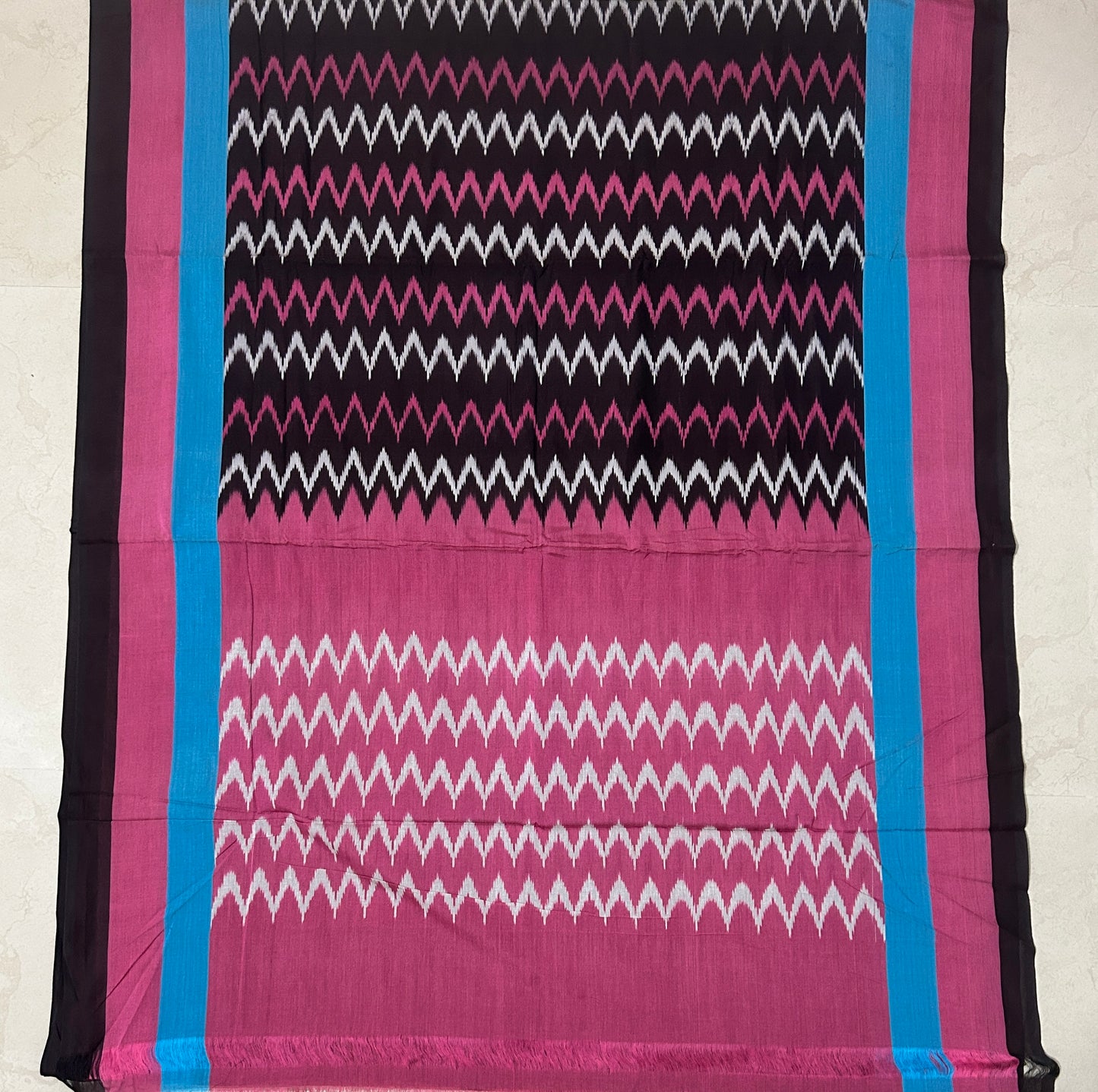 Pochampally Handloom Ikat work Pure authentic geomatric pattern telengana cotton saree