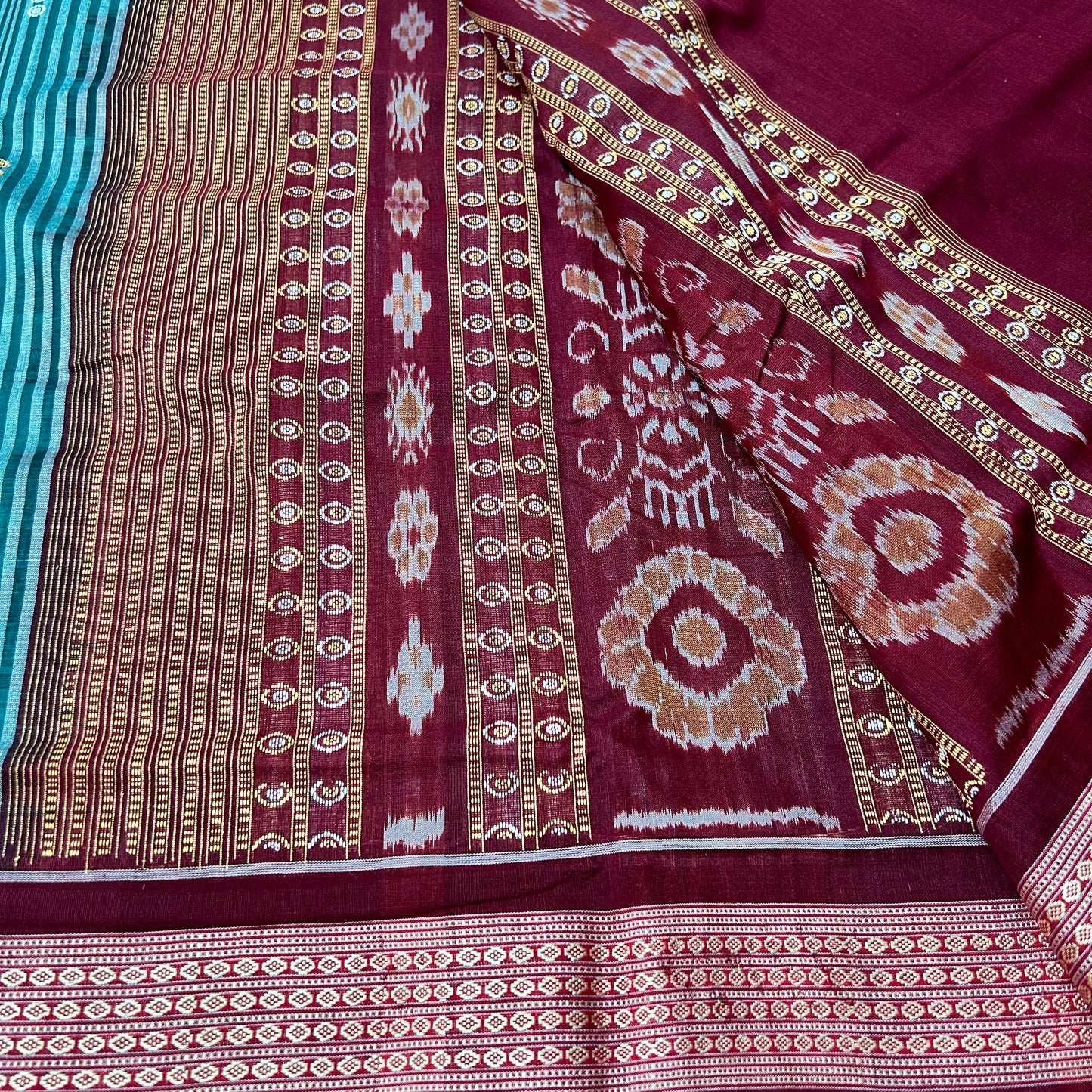 Odisha Handloom Sambalpuri Bomkai Pure Cotton Saree