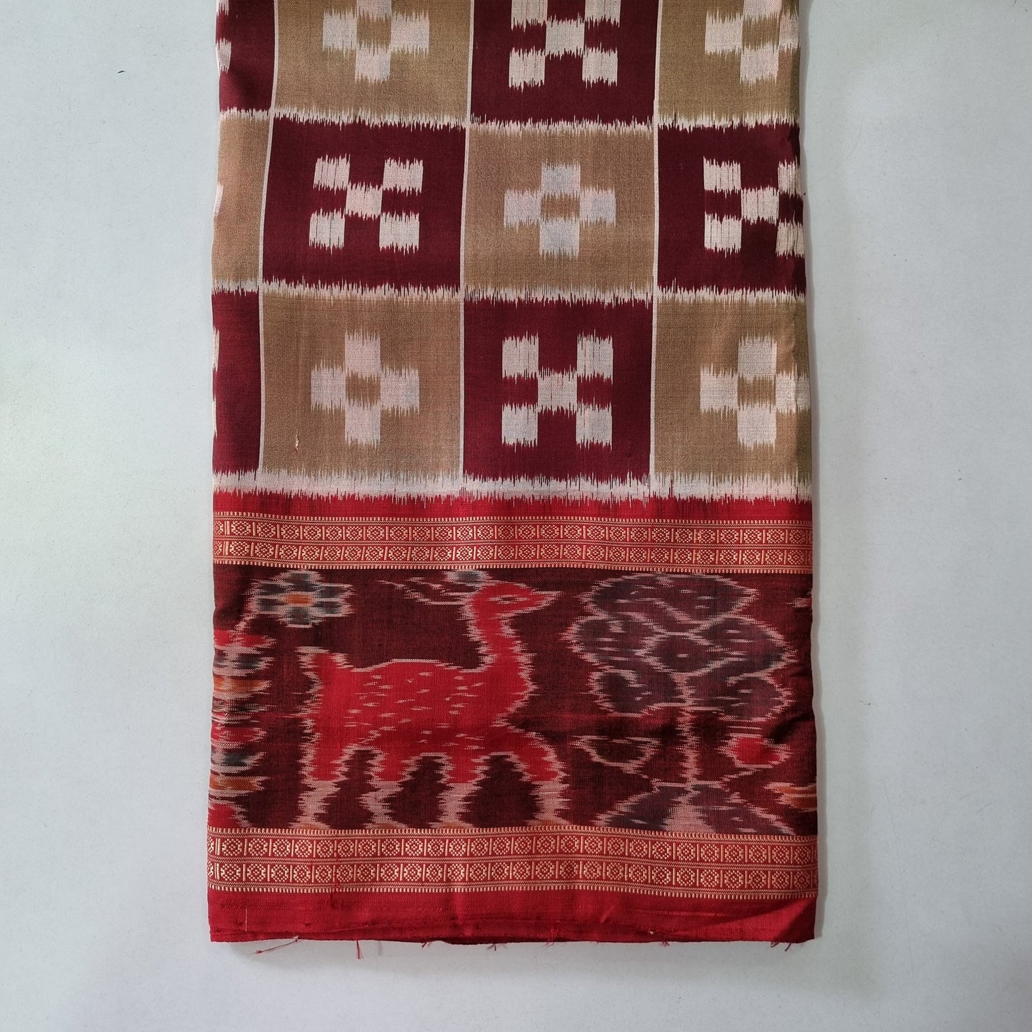 Odisha Handloom Silk Hiran & Tiger Pattern handwoven Saree