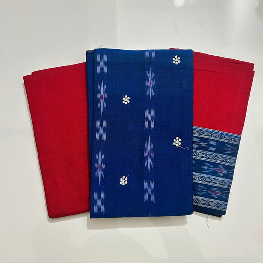 Odisha Handloom Nuapatna handloom Patchwork unstiched cotton dress set