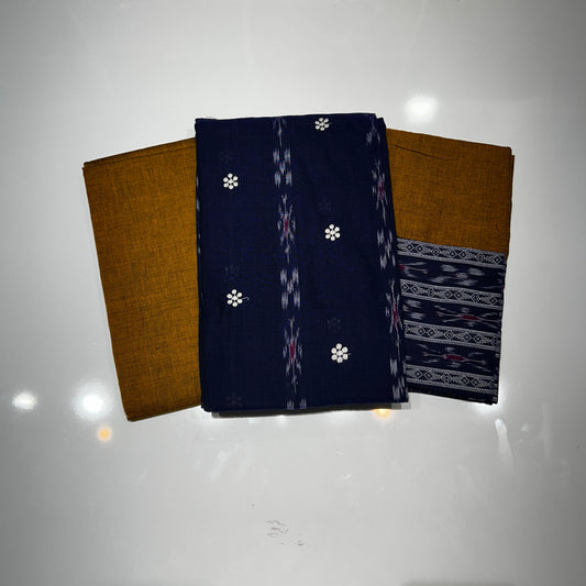 Sambalpuri Handloom Ikat buti Cotton unstitched dress set from Odisha