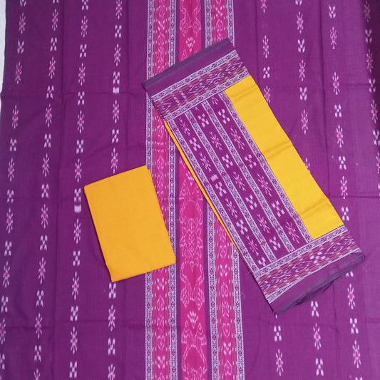 Nuapatna Cotton Odisha Handloom unstitched dress set with salwar, kameez and dupattas