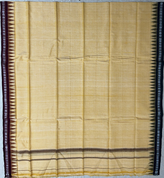 Handwoven Pure Cotton handloom Sambalpuri Odisha Gamcha towel with temple border