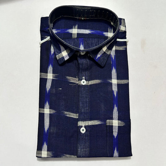 Odisha Sambalpuri Handloom Pasapalli Design Cotton Half Shirt