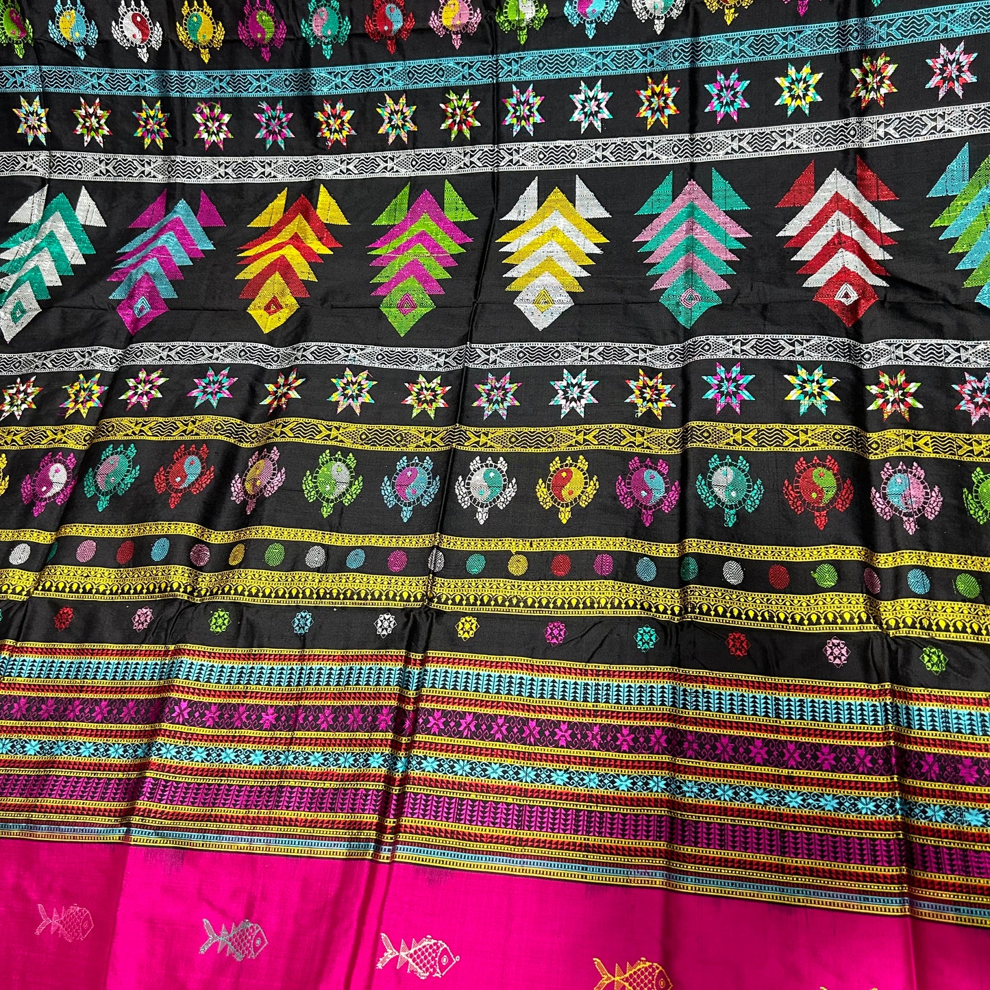 Buy Odisha Handloom Sambalpuri Bomkai Fish motifs design Pure Traditional Silk Saree