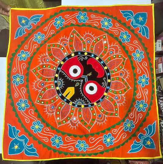 Odisha handicraft Pipili Chandua Jagannath Idol with appliqué Embroidery work wall hanging