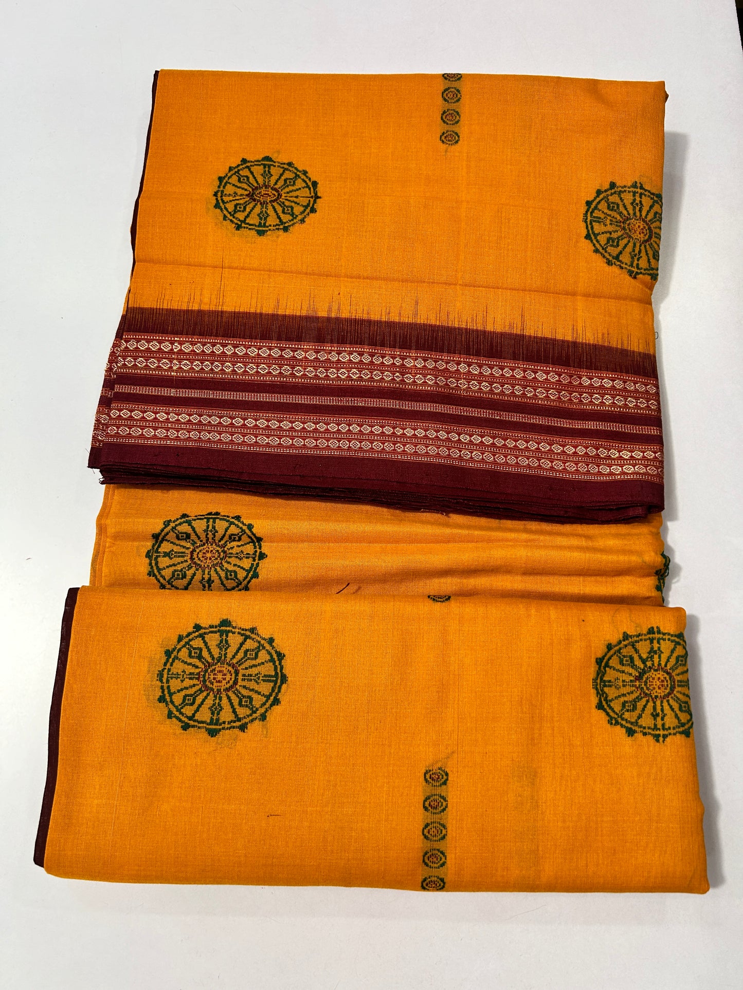 Odisha Handloom Pure Cotton Bomkai Saree for Mother's Gift from Boudh